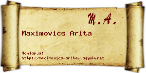 Maximovics Arita névjegykártya